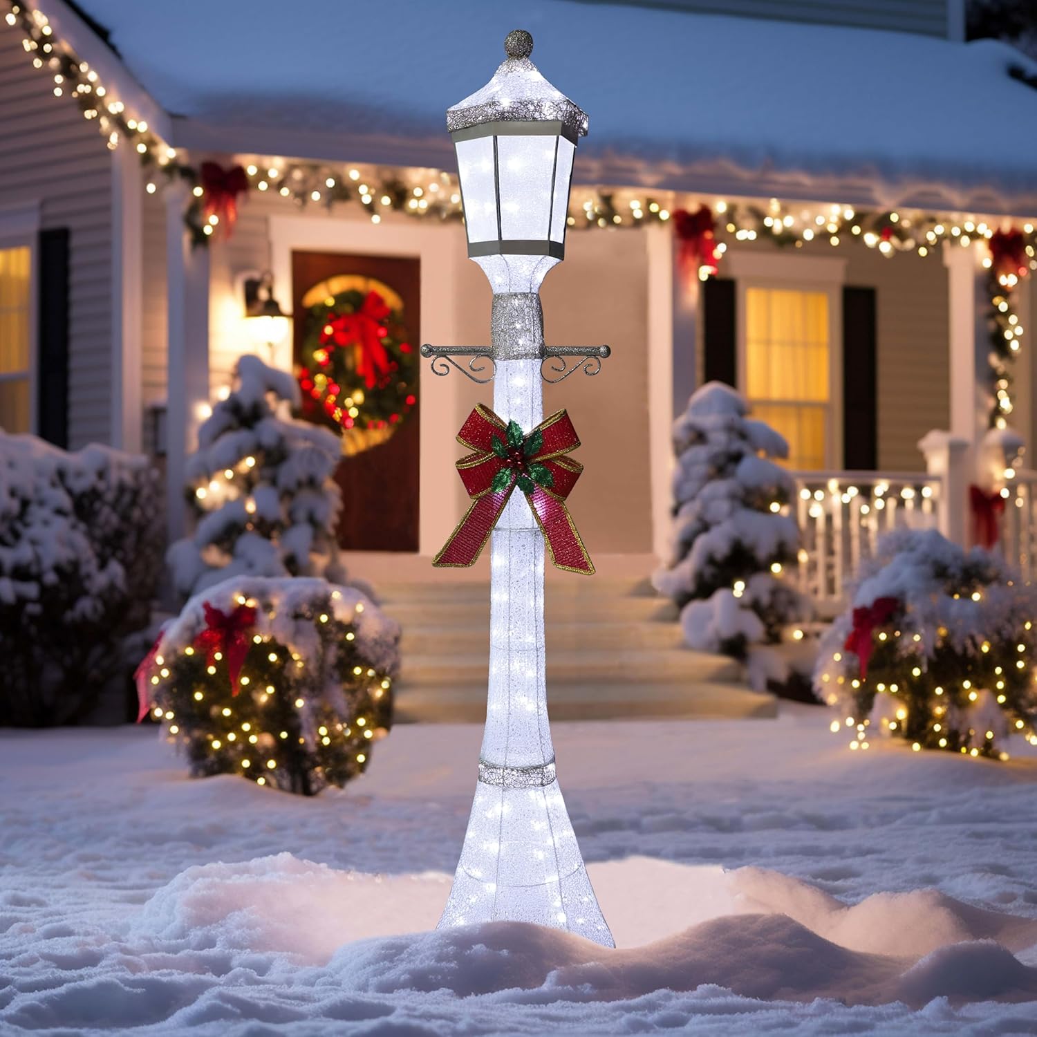 6FT Pre-Lit Christmas Lamp Post Decoration