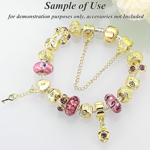 Miniatura 6 de RUBYCA 5 unids 8.7 "plata oro color broche cadena serpiente europea pulsera encanto encanto cuentas DIY, Cobre