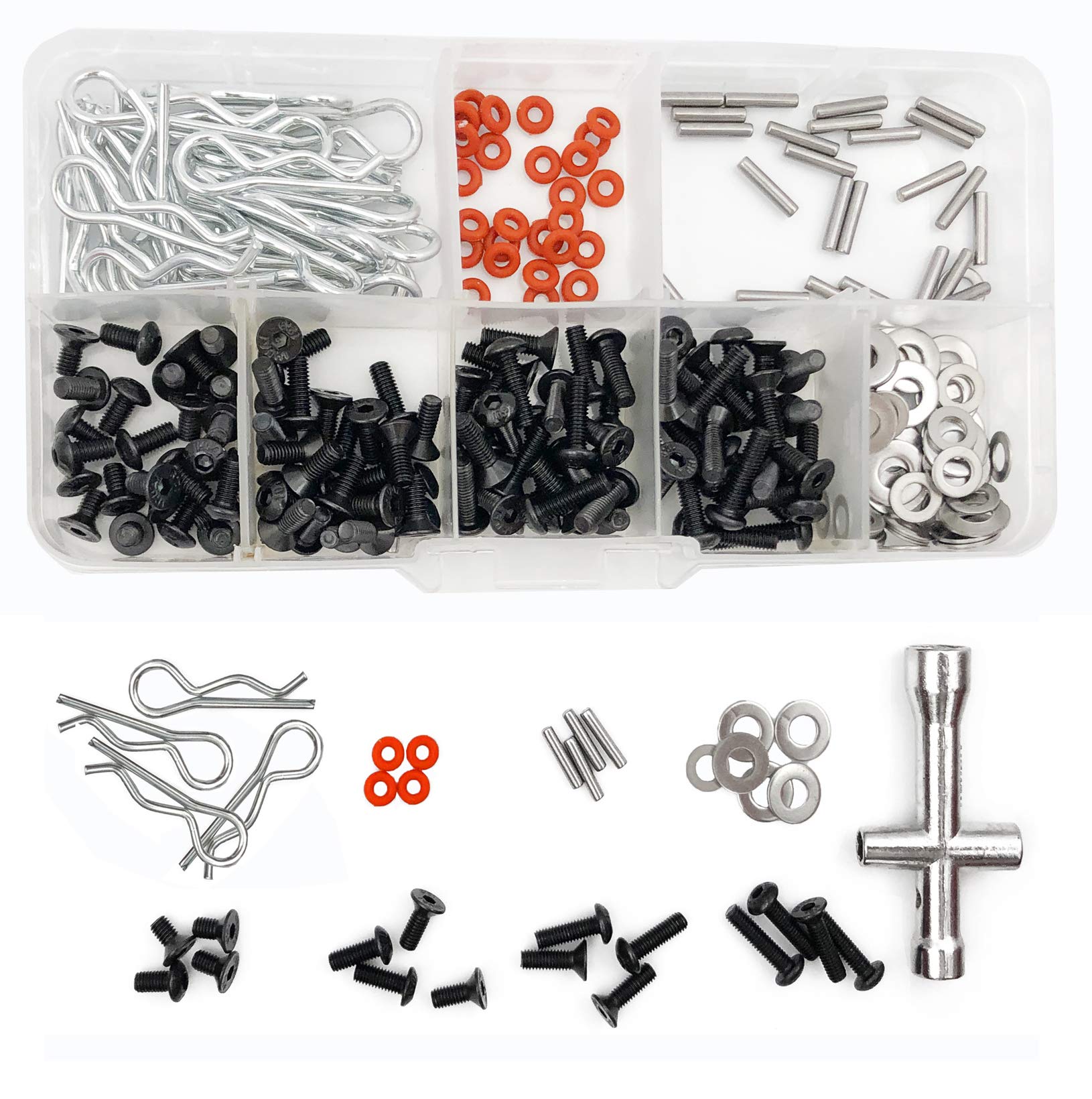 270PCS RC Screws Kit Repair Tool Hardware Fasteners Box for 1:8 1:10 HSP RC Car