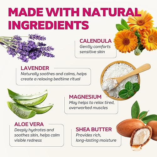 Miniatura 7 de DOODLE HOG Crema de magnesio para mujer, aroma a lavanda, alivio calmante y relajación con caléndula, aloe vera, manteca de karité, crema tópica de