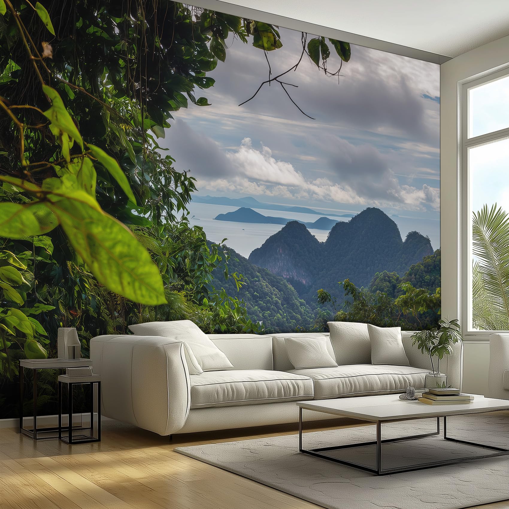 Générique Papier Peint Panoramique Montagne Forêt - Papier Peint Paysage Naturel - Deco Chambre Salon - Fresque Murale - Wallpaper - 450x260 cm A-814
