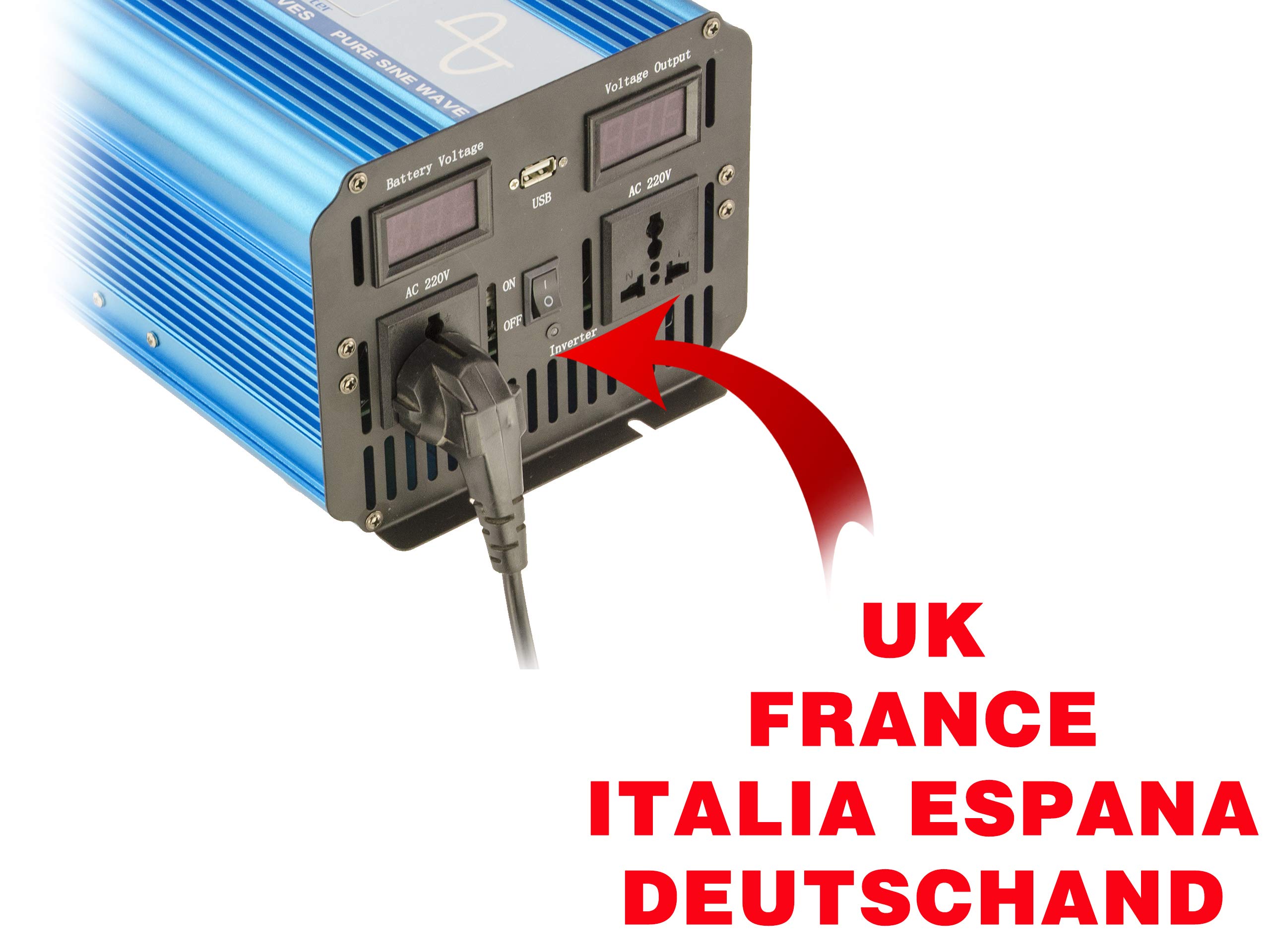 KALEA-INFORMATIQUE Convertidor de tensión de 24V de Entrada a 220V con Onda Pur Sinus. Potencia Continua 1500 Watts, Potencia Pico 3000W