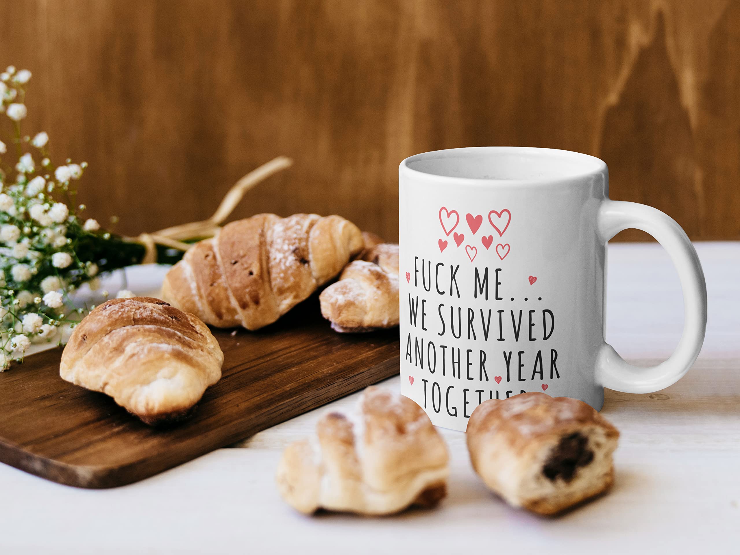 Stuff4 Cute Mug for Him Her, F**k Me We Survived Another Year, Anniversary Mug for Boyfriend Girlfriend Husband Wife Partner - Image 2