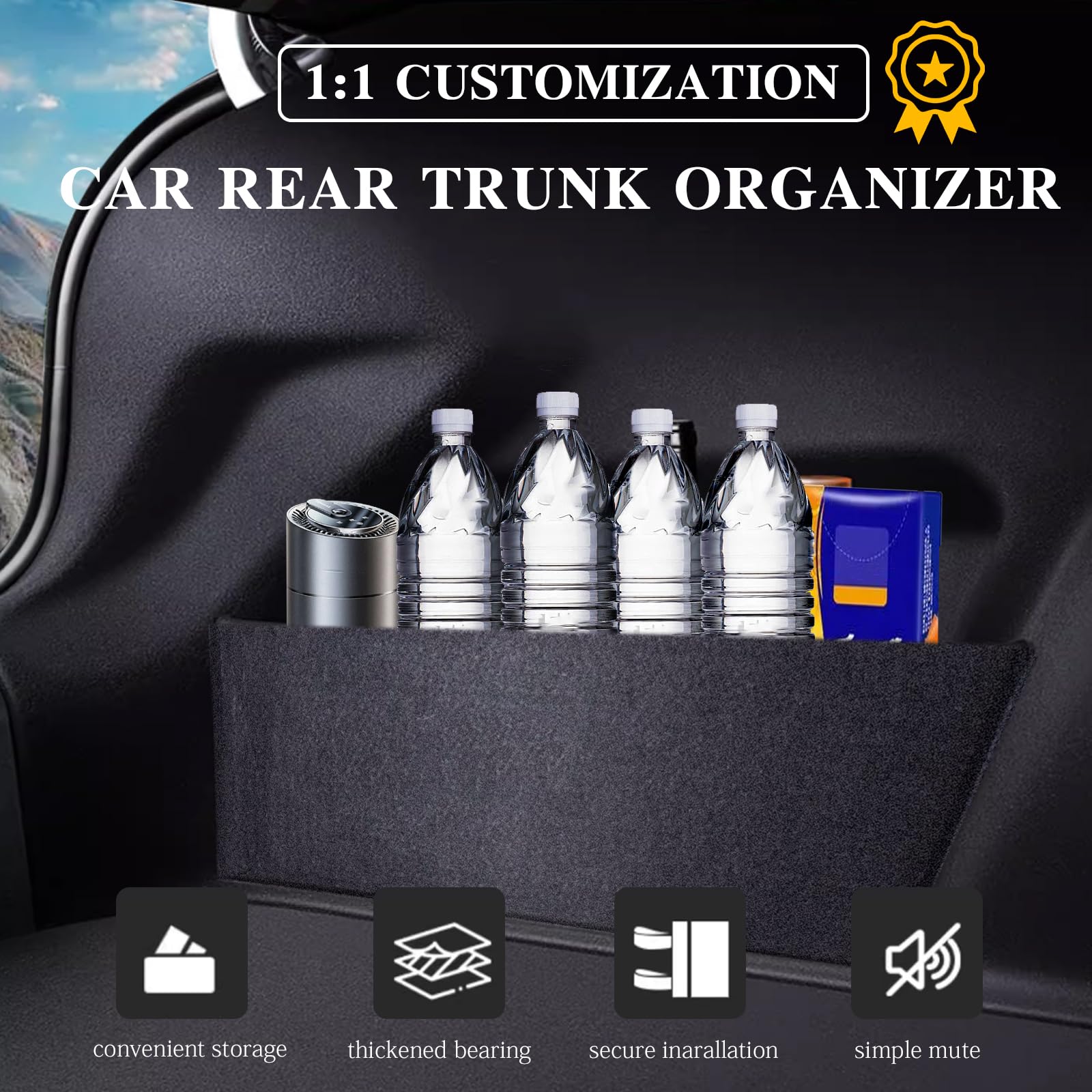 Frencstr Rear Trunk Organizer Side Divider Sticker fit for 2013-2018 Toyota RAV4 Trunk Side Storage Baffle Partition Board for RAV4 Accessories 2PCS