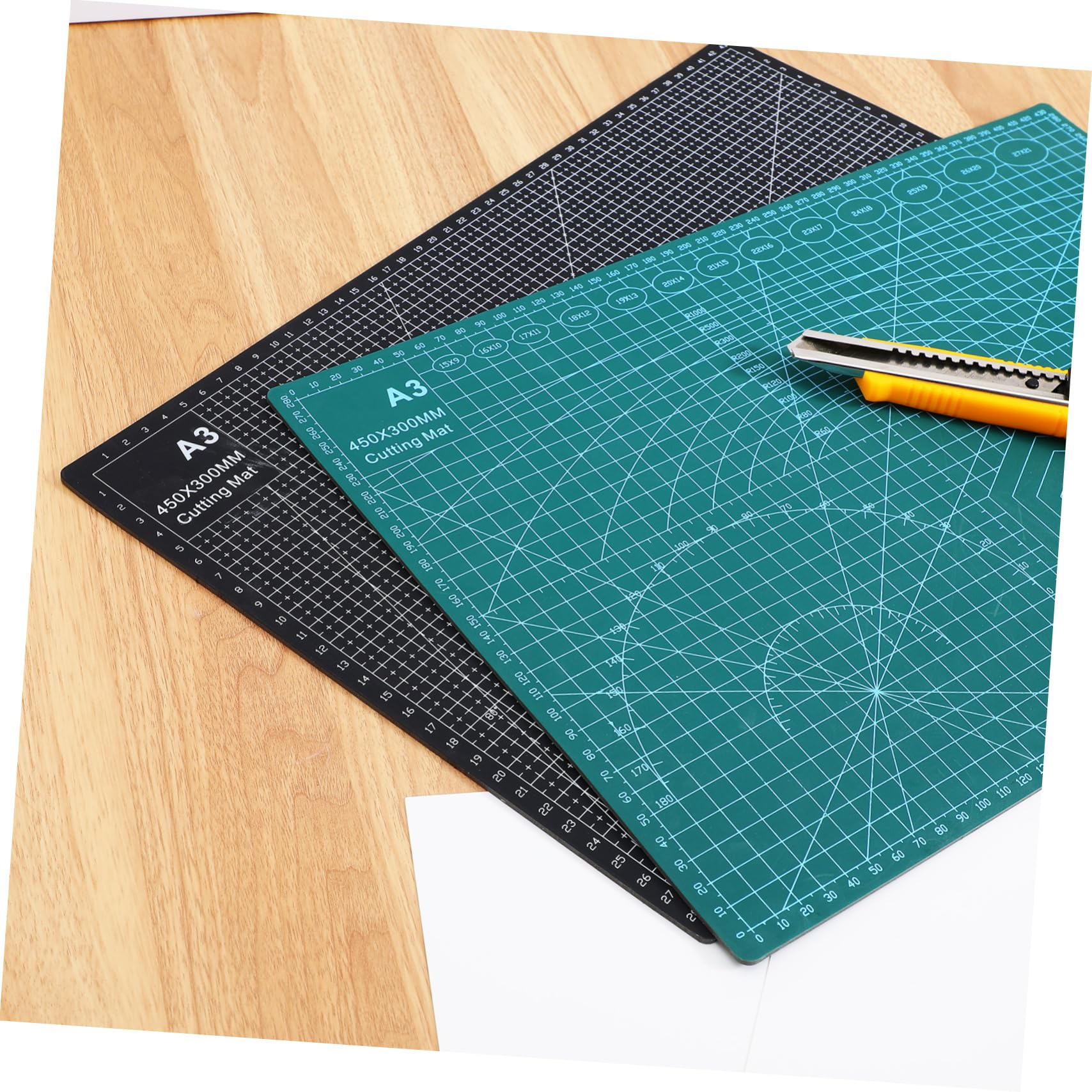 2 Pezzi Tappetino per Taglio Pvc per Lavori Artigianali | Bifacciale, Design Spesso, per Progetti Domestici, Confezione da 2, Superficie Grigliata