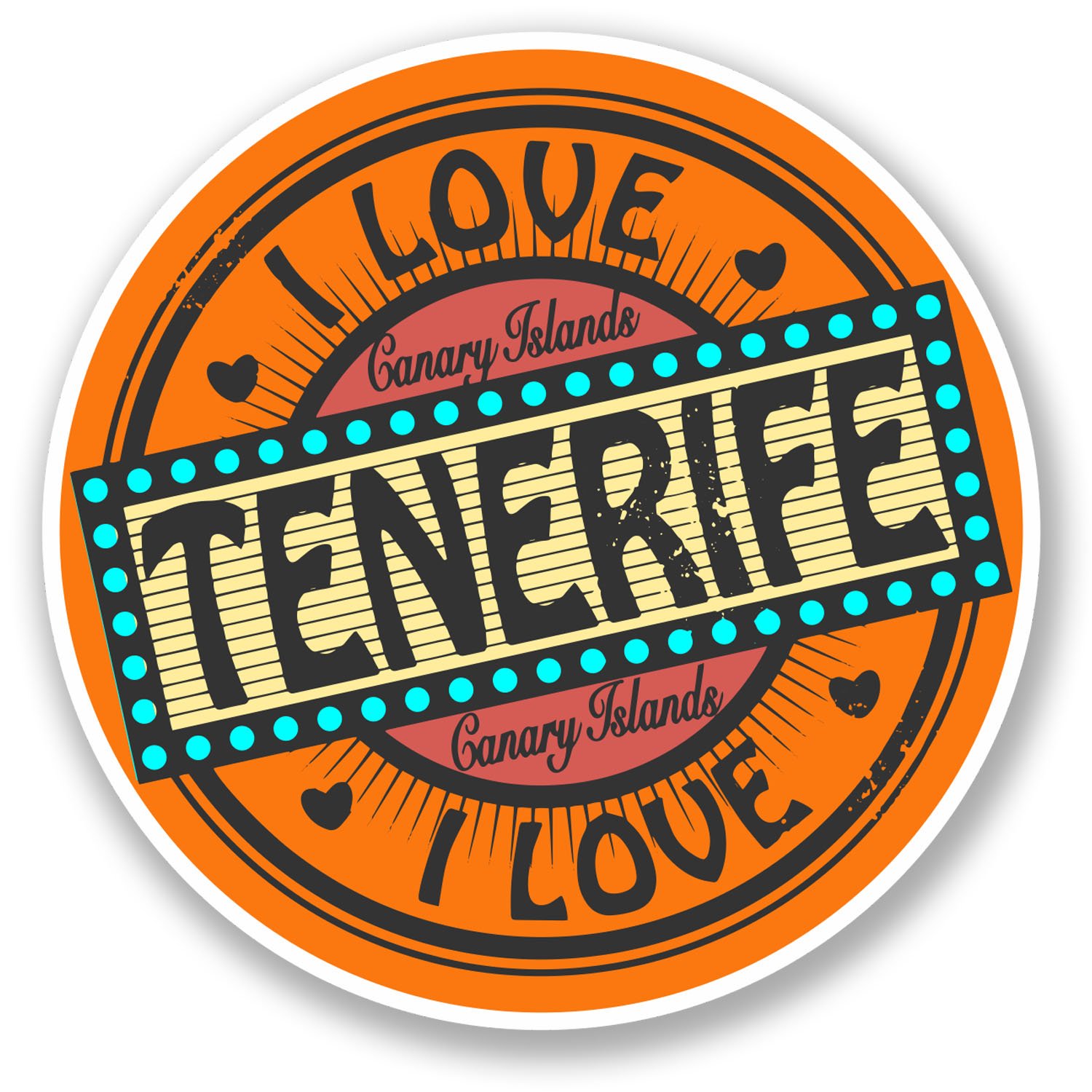 Multi 2 X Tenerife Canary Islands Vinyl Decal Sticker Bike Laptop Luggage Travel #5515 (10Cm X 10Cm)