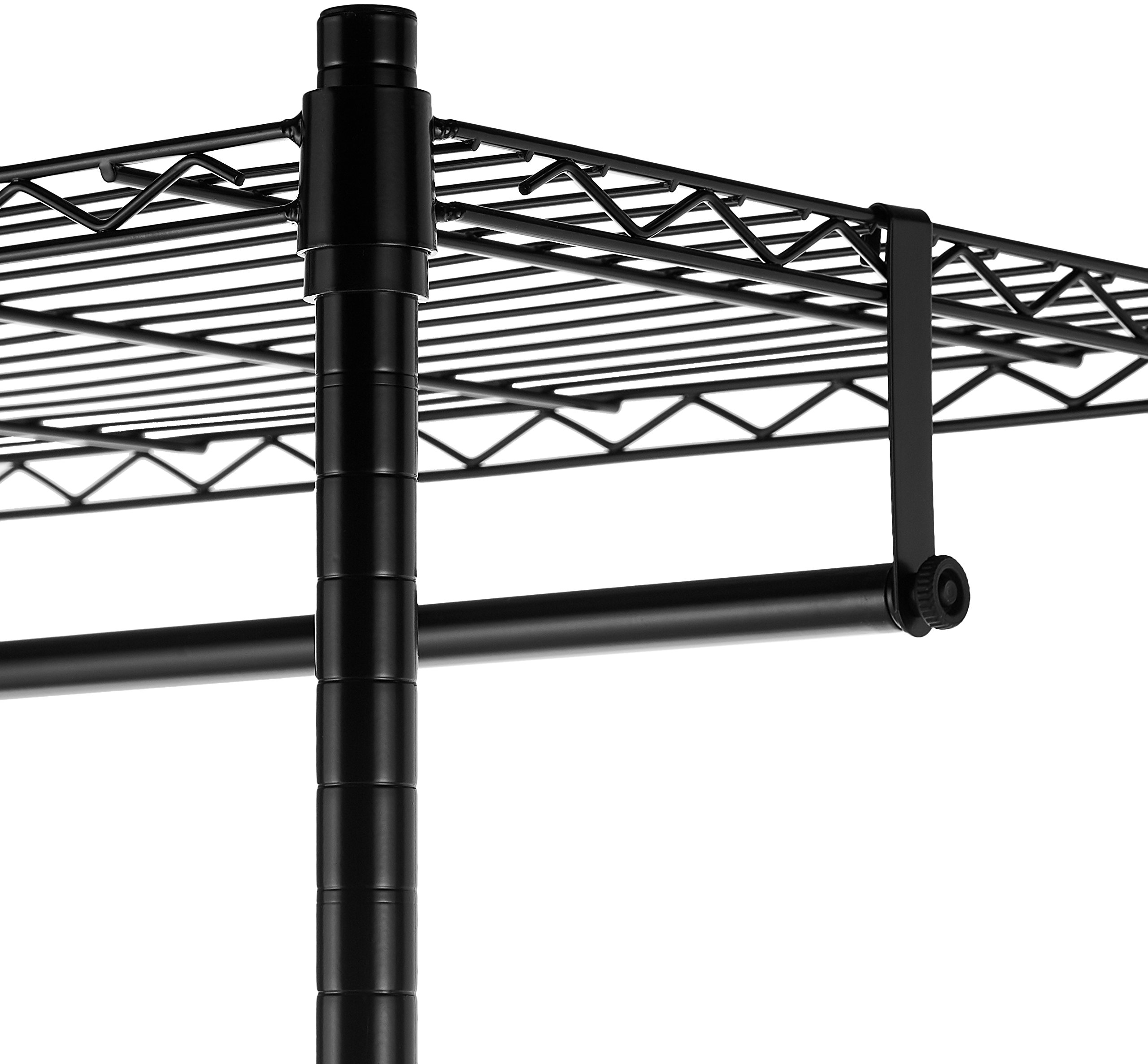 Amazon Basics Adjustable Garment Hanging Rolling Rack with Top and