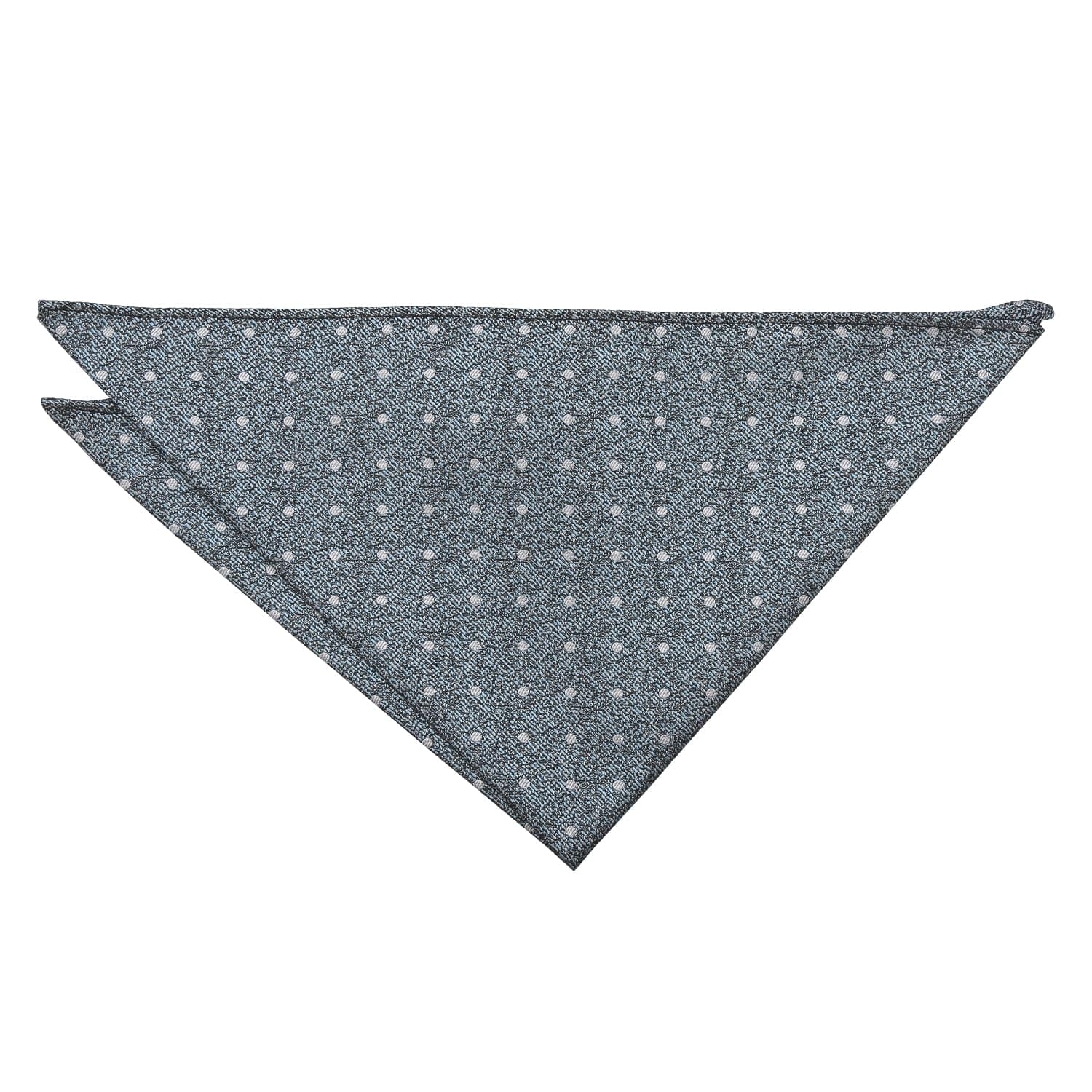 DQT Mens Melange Polka Dot Pocket Square - Wedding, Business & Formal Suit Handkerchief - Dusty Blue