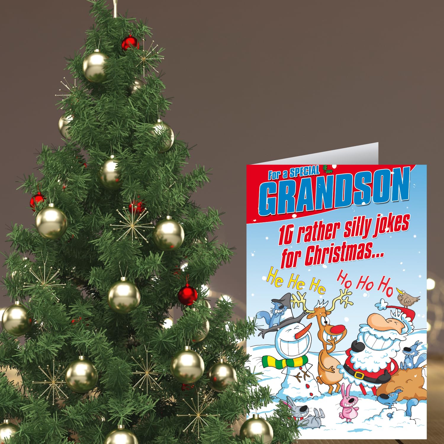 Huxters Lustige Weihnachtskarte – Step Into Christmas You Muppet, Für Papa, Onkel, Bruder, 350g/m² Papier