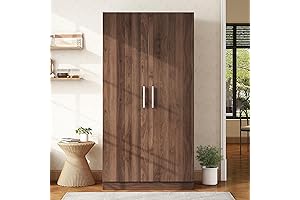 Merax Compact Wooden Armoire Wardrobe, Space-Saving Closet Solution