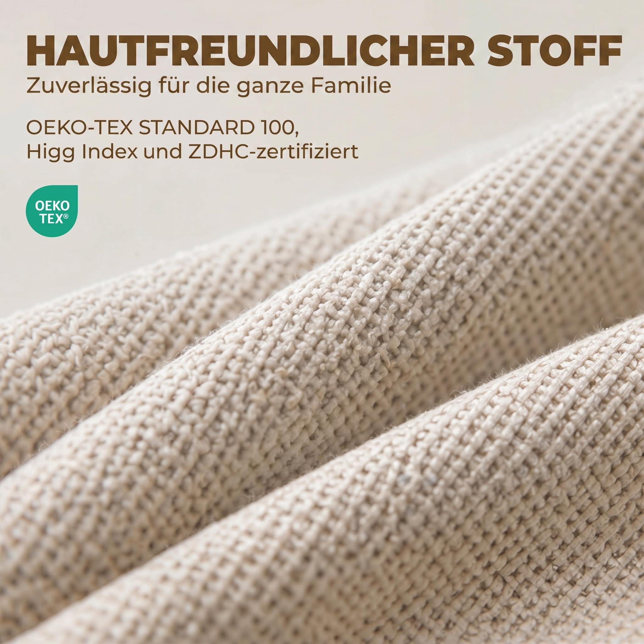 HOMCOM Esszimmerstühle 2er Set Rückenlehne Leinenoptik Essstuhl Cremeweiß | Küchenstuhl, Moderner Polsterstuhl, Kautschukholzbeinen, für Esstisch, Wohnzimmer, Esszimmer