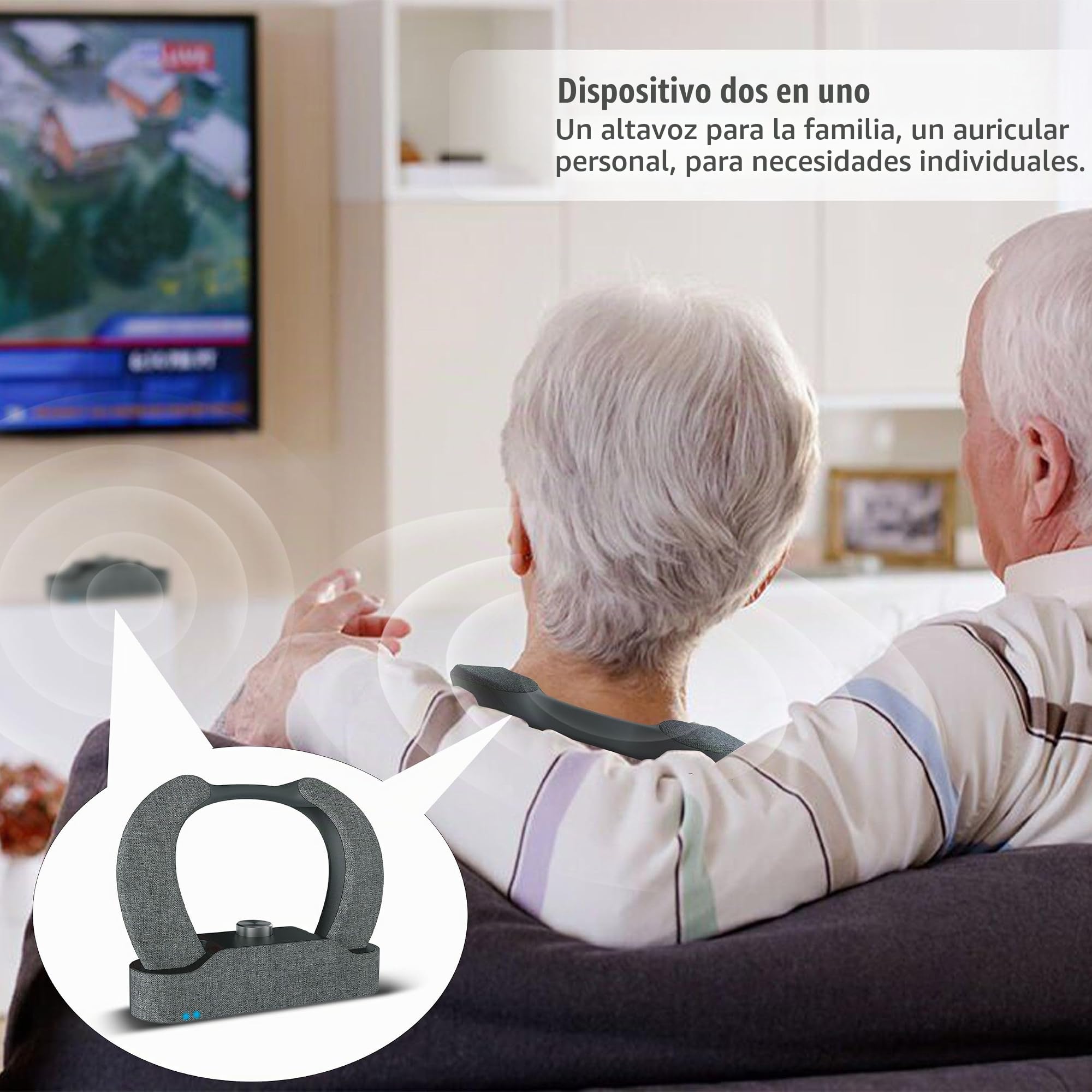 LEICKE Auriculares inalámbricos para TV, con estación de Carga, Ideales para Personas Mayores, con Bluetooth 5.3, entrada HDMI, AUX y óptico, amplificador