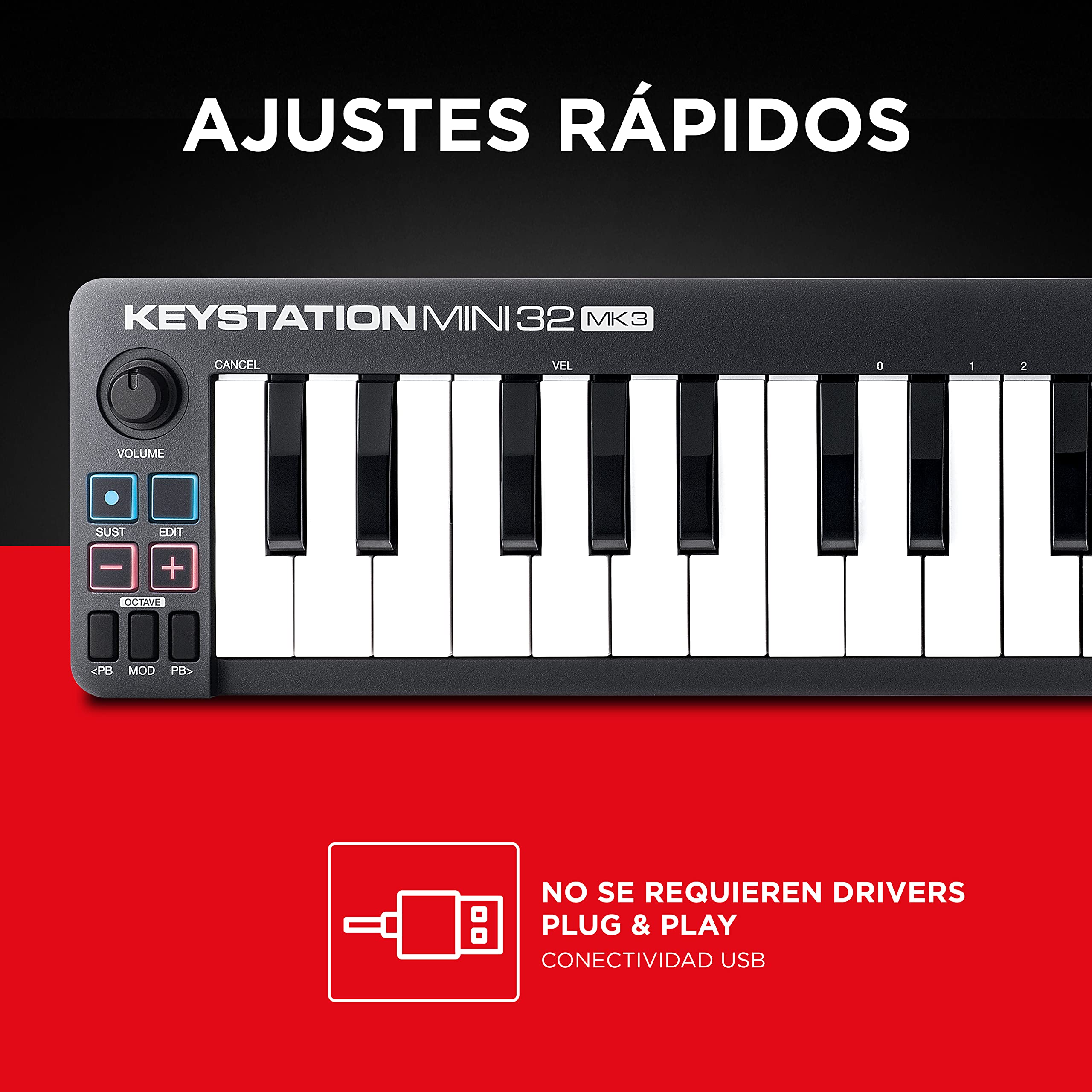 AKAI Professional MPD218 + M-Audio Keystation Mini 32 - Controlador de pads MIDI USB portátil con 16 pads MPC + Teclado Controlador MIDI USB de 32 teclas
