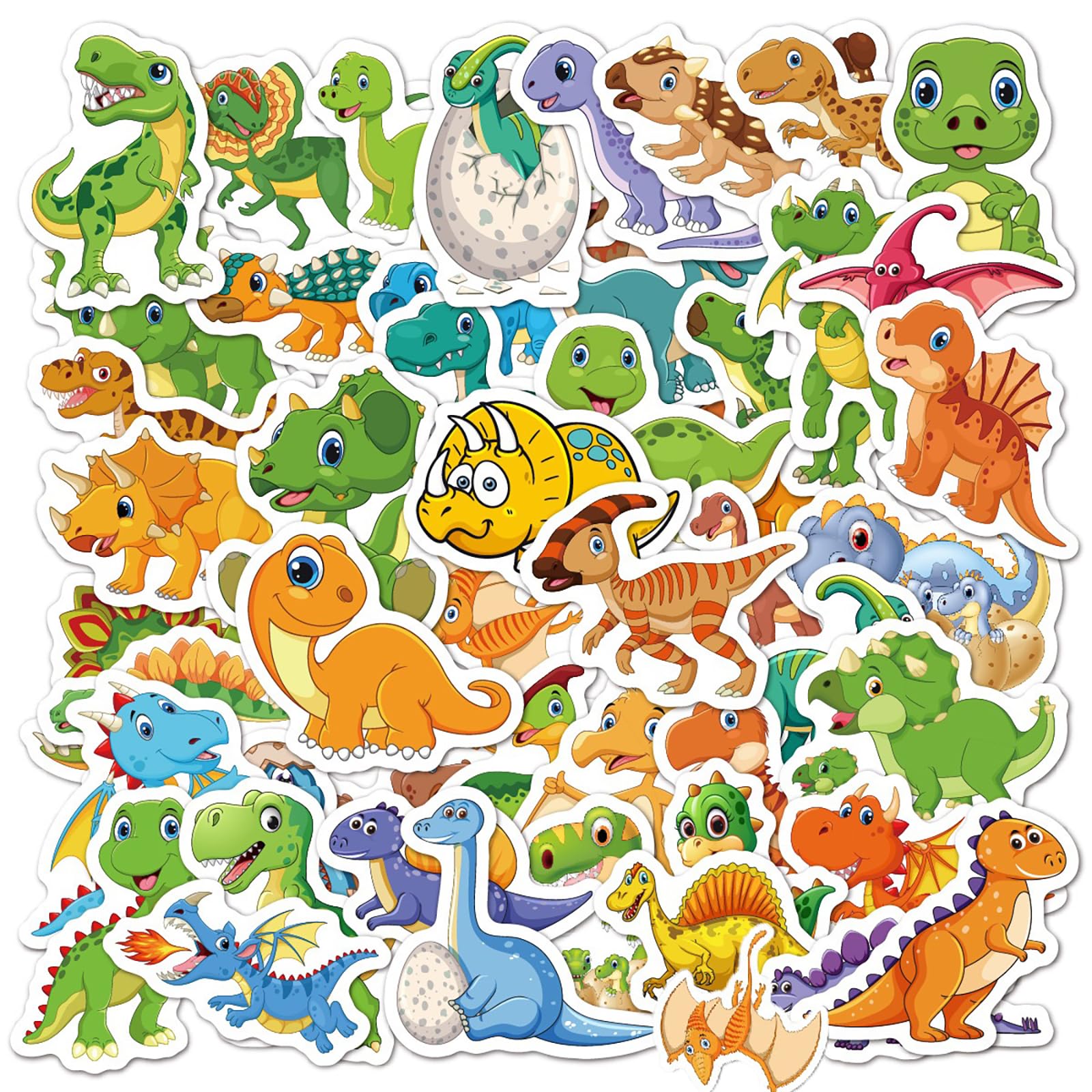 Colorful Animal Stickers，50pcs Baby Dinosaur Stickers,Water Bottle Stickers for Kids Cute Aesthetic Sticker Pack for Scrapbooking,Classroom Prizes Skateboard for Kids Teens Girls Students