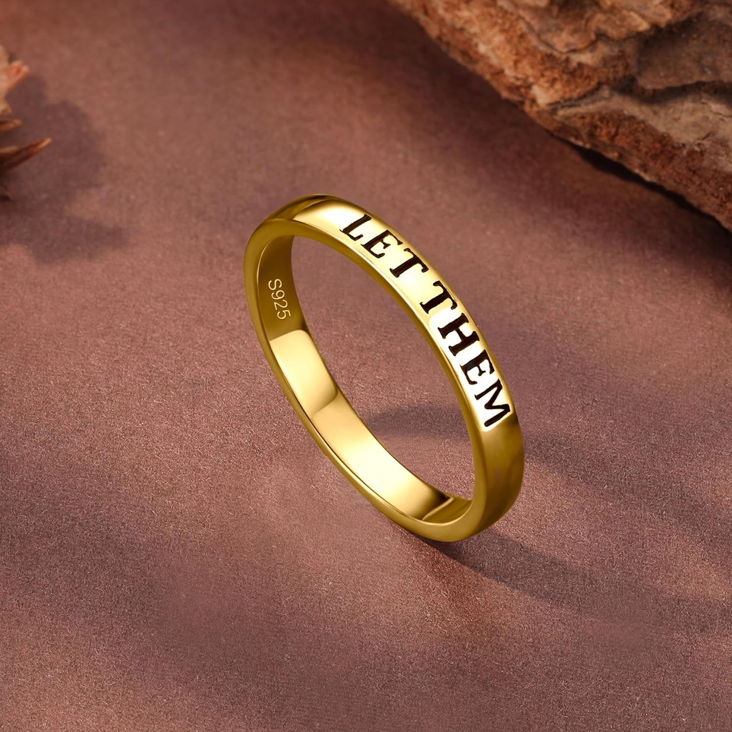 LET Them Ring,Self Worth Motivation Rings for Women Men, 925 Real Silver Ring To Sorority Sisters Best Friends Inspirational Friendship Band Jewelry Gift Valentine's Day Gift from Daughter - Image 5