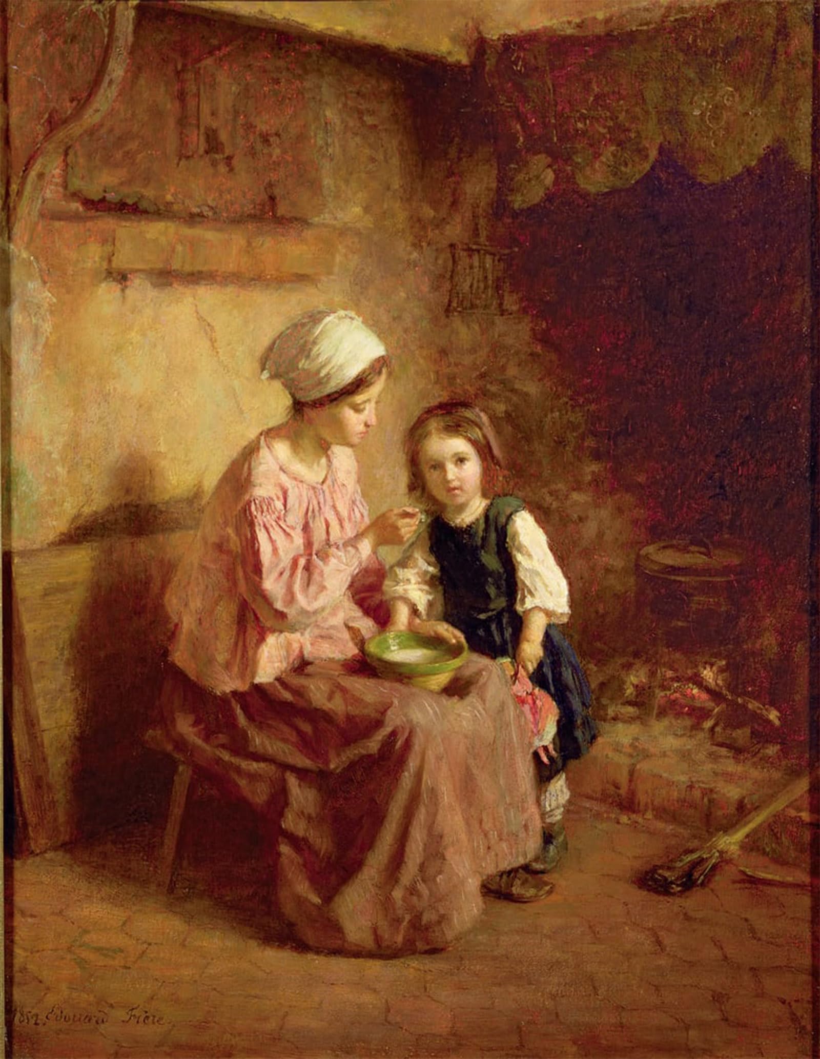 ARTXLXXBN Famous Art Print Poster Vintage Wall Art Supper Time by Charles Theodore Frere Canvas Art Poster for Home Decor 60x90cm
