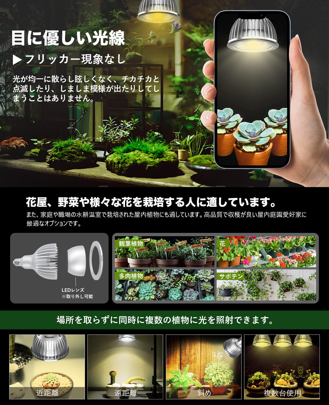 Amazon.co.jp: MORSEN 植物育成ライト LED 20W フルスペクトル E26口金
