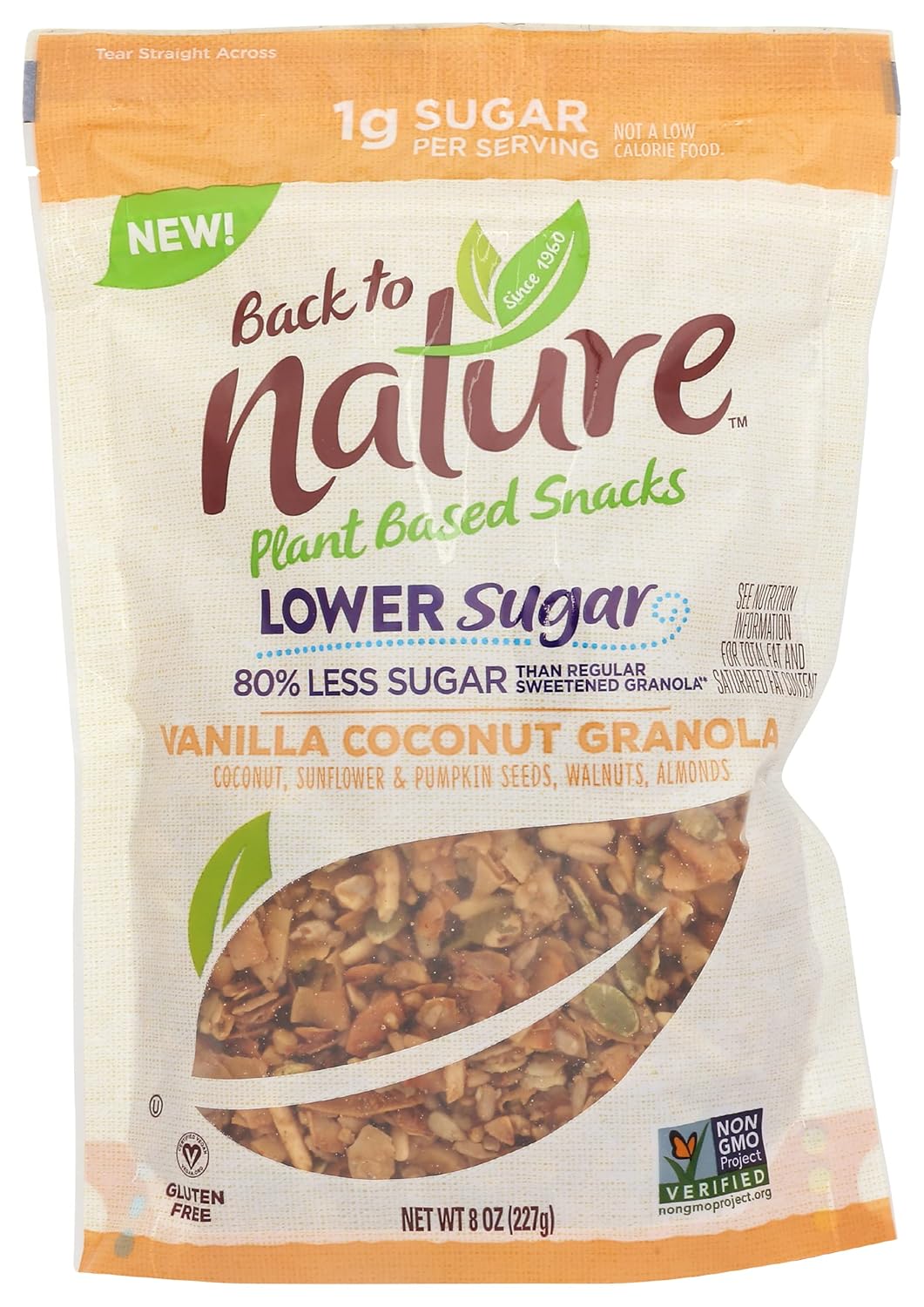 Buy Back To Nature Lower Sugar Vanilla Coconut Granola, 8 OZ Online at