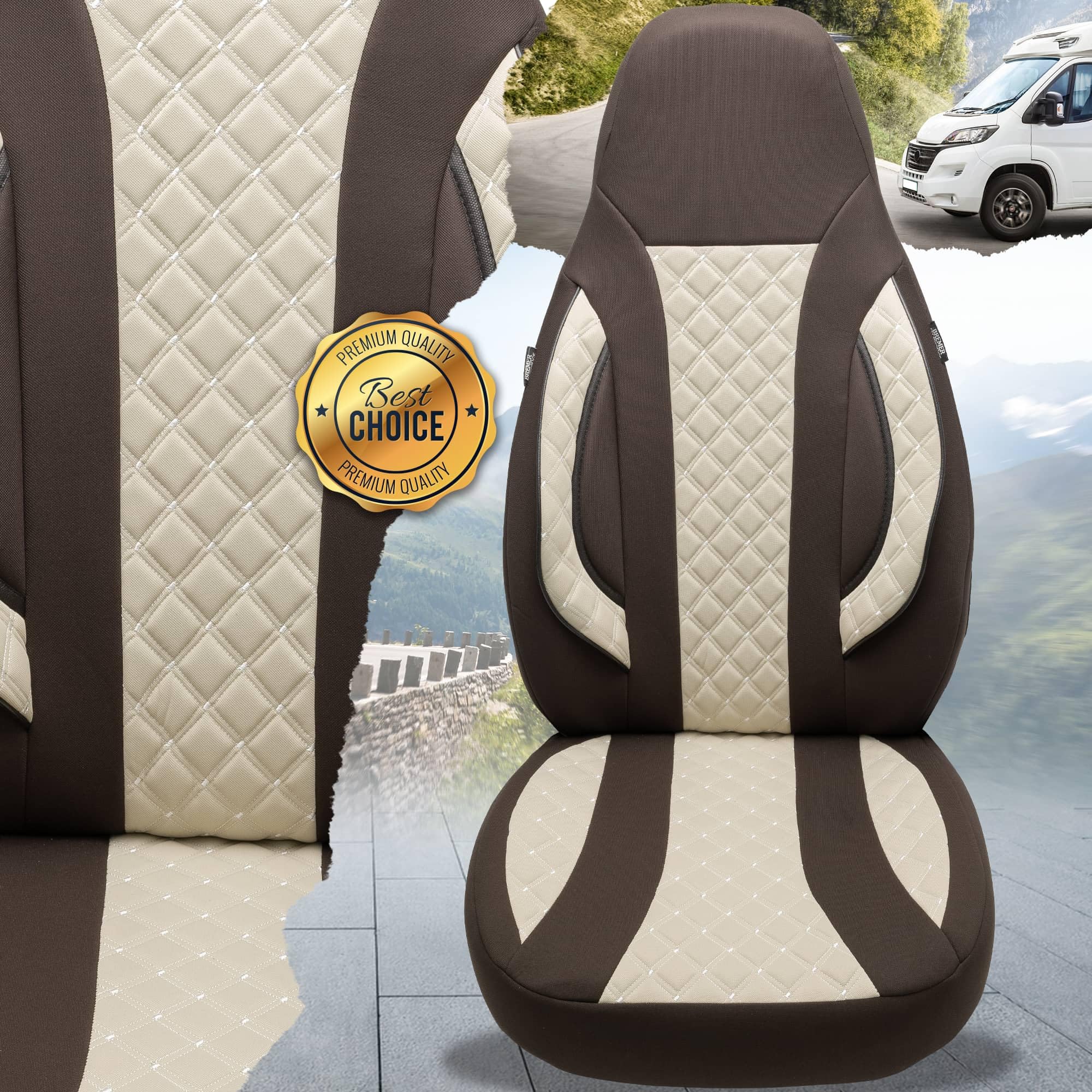 BREMER SITZBEZÜGE Pokrowce na fotele do kampera dla FIAT Ducato Jumper Boxer WPL411