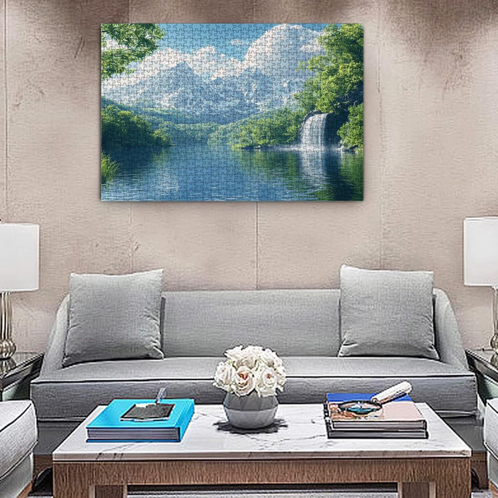 Puzzle dla dorosłych, 6000 sztuk, trudne drewniane puzzle, gra, gra logiczna, gra ręczna, dekoracja rodzinna, kreatywna rozrywka, prezent 105 x 179 cm las jezioro K0F-835