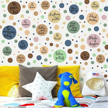 Polka Dot Wall Decals Colorful Boho Decals Rainbow Stickers(Bohemian)