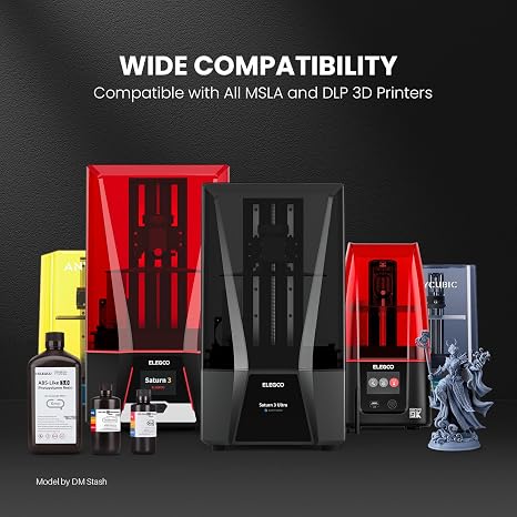 ELEGOO ABS-Like 3D Printer Resin 3.0, 405nm UV-Curing Photopolymer Resin for LCD/DLP 3D Printing, with Enhanced Strength and Toughness, High Precision, Low Viscosity, Grey 2KG