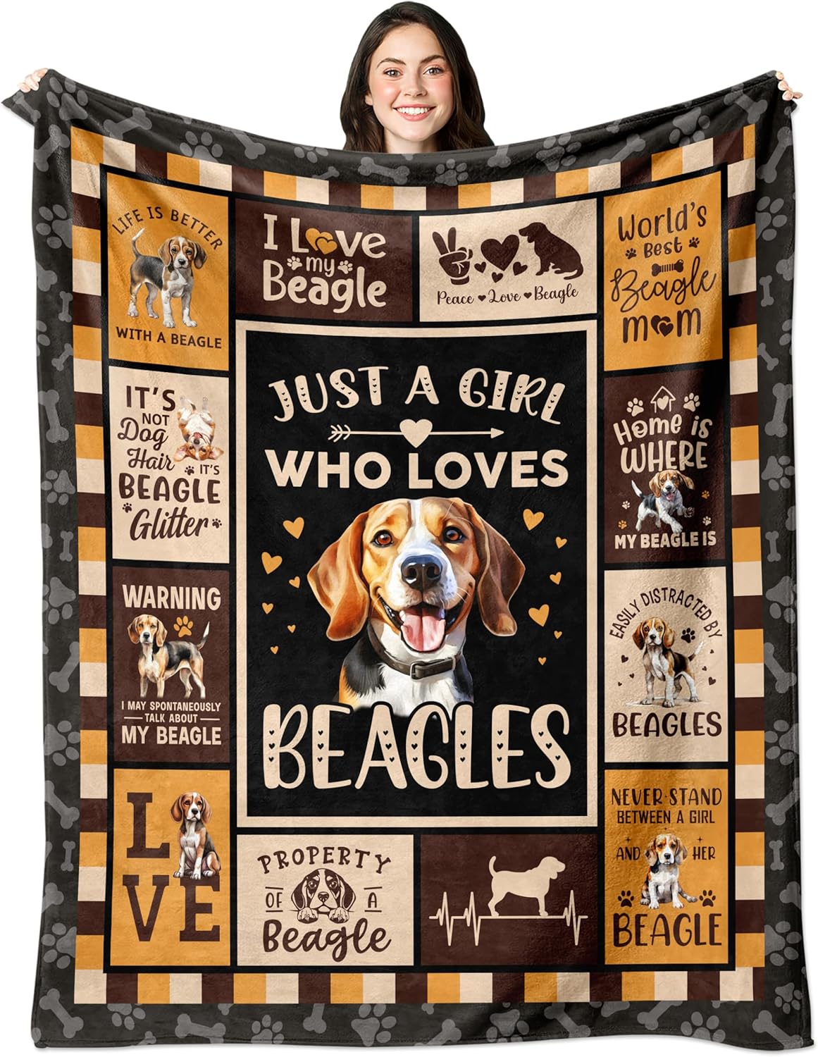 Beagle Blanket 60"x 50" - Beagles Gifts - Beagle Gifts for Women - Beagle Mom Theme...