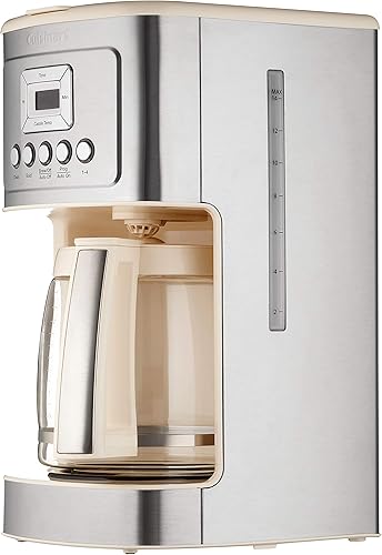 Miniatura 4 de Cuisinart - Cafetera programable con jarra de vidrio para 14 tazas y asa de acero inoxidable, DCC-3200, color crema