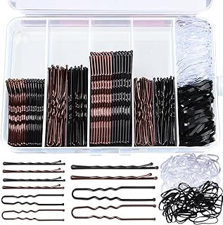 Teenitor 300pcs Bobby Pins Hair Pins, 100 Hair Pins 100 Bobby Pins Brown Hair Black for Women 100 Hair Bands 2inch 2.36inch 2.75inch Brown Black