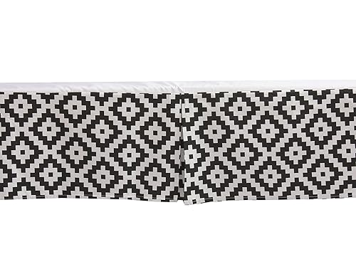 Miniatura 4 de Bacati - Falda Love para cuna de percal 100% algodón (diamantes, negro)