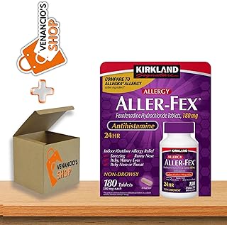 Kirkland Signature Aller-FEX Antihistamine 180mg, 180 Tablets - Allergy Relief - Non Drowsy + Includes Venancio’sfridge St...