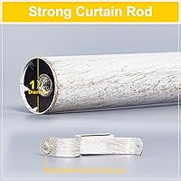 Vista 3 de NICETOWN Barras de cortina blancas antiguas para ventanas de 72 a 144 pulgadas, decoración estándar ajustable de 1 1/8 pulgadas de diámetro