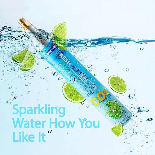 Miniatura 7 de GreatWhip Cilindro de CO2 de 60L para Sodastream, carbonatador de intercambio compatible con electrodomésticos SodaMaker, cilindro roscado, juego de