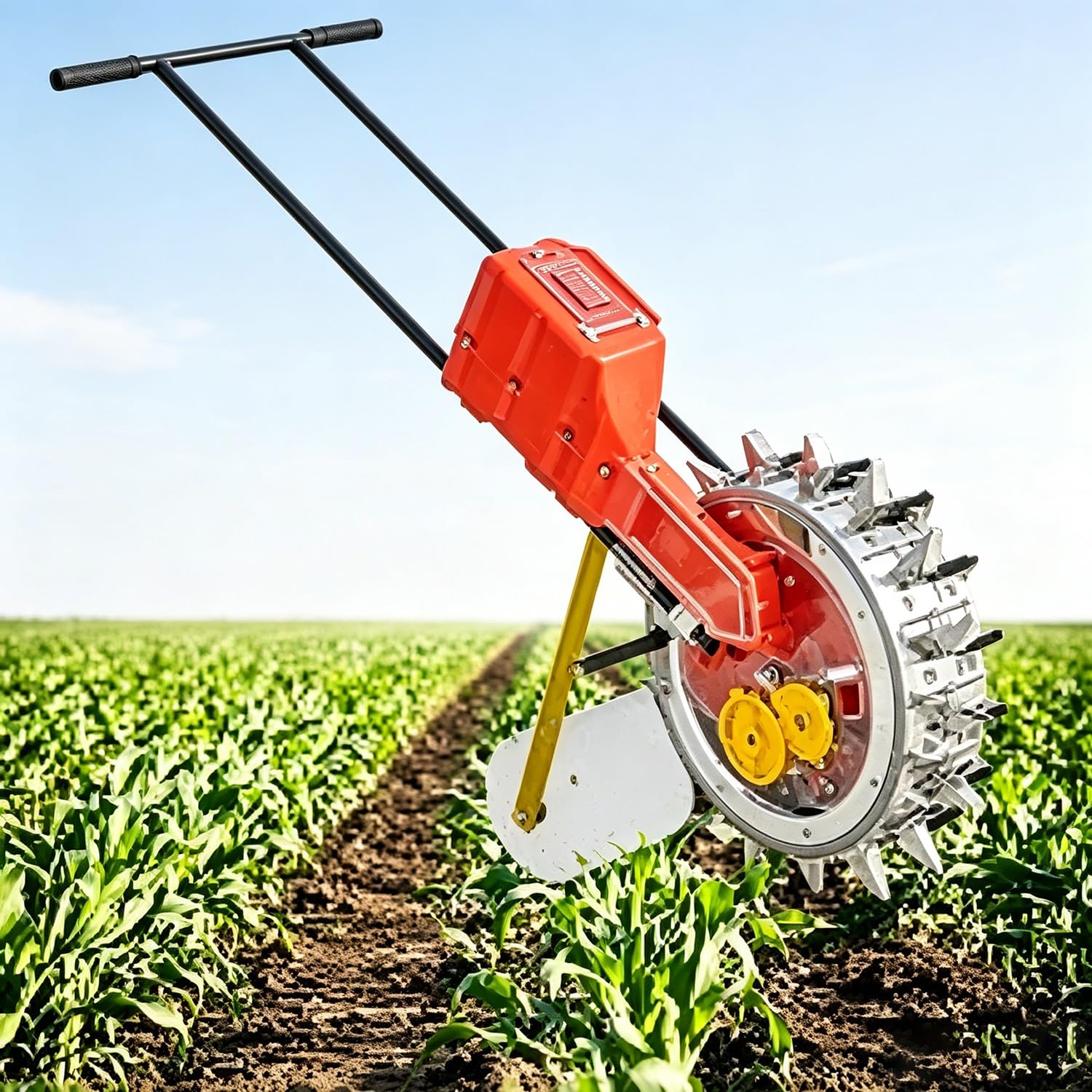 Semoir Manuel De Jardin, Semoir De Précision en Rangs, Trémie De 4 À 5 Kg De Graines, 16 Embouts Réglables (5/6/7/8/9/10/12/16), pour Le Semis De Maïs Et Coton