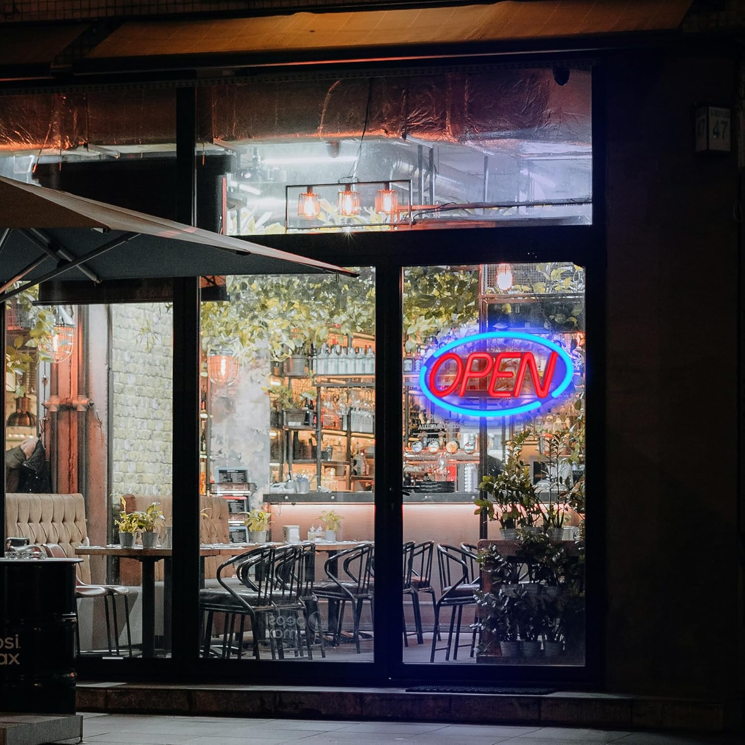 LED Open Sign,Bright Open Sign for Business Window with Remote Control,24x12 inch Large Size,Restaurant,Bar,Retail Shops,Window Storefronts,Salon,12V/2A Power Supply (Blue-Red) - Image 7