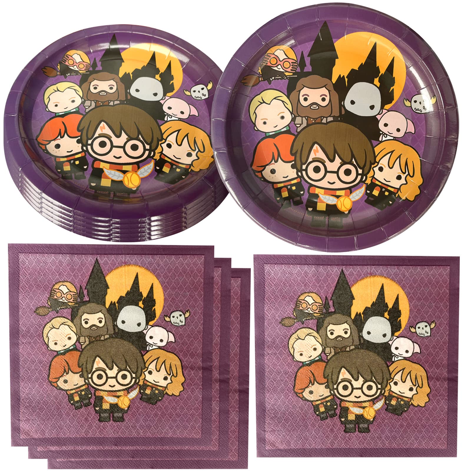 Magical Wizard Party Supplies, 20 Plates and 20 Napkins, for Magical Wizard Theme Birthday Party Decorations