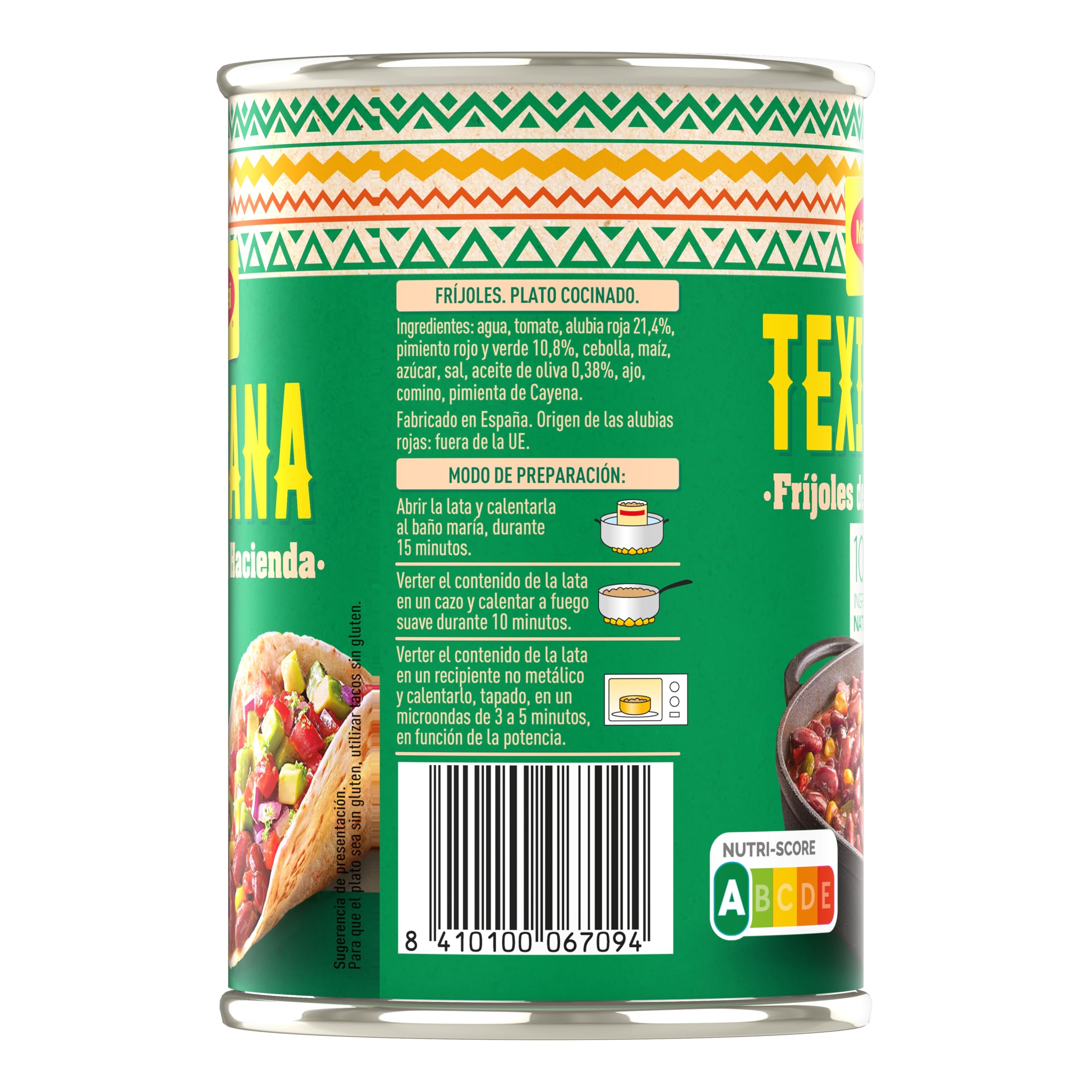 MAGGI Texicana Frijoles Hacienda plato preparado sin gluten 425g 15 unidades