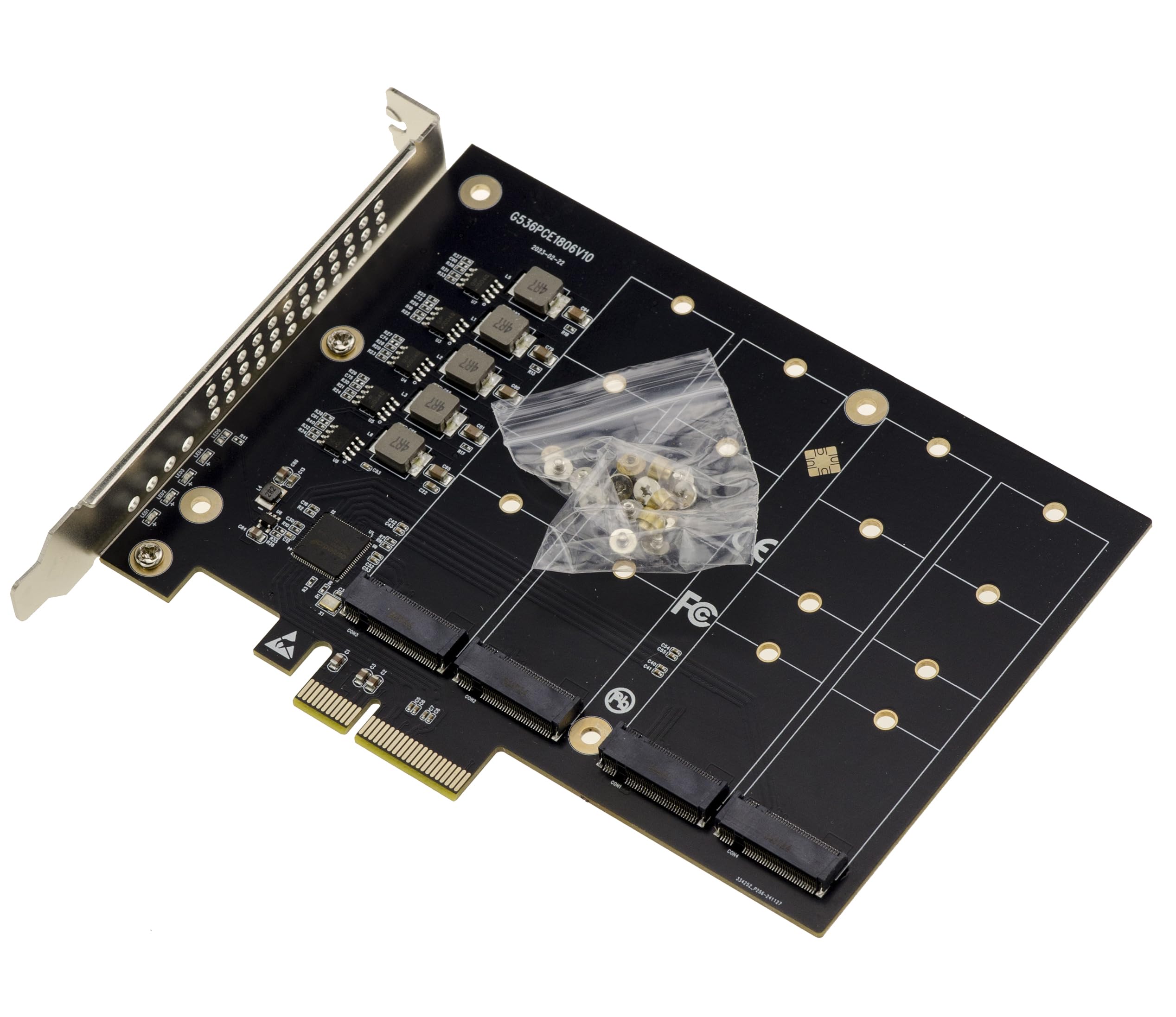 KALEA-INFORMATIQUE Karta kontrolera M2 PCIe 3.0 x4 dla 4 dysków M.2 NVMe M Key SSD Działa bez trybu rozwidlenia