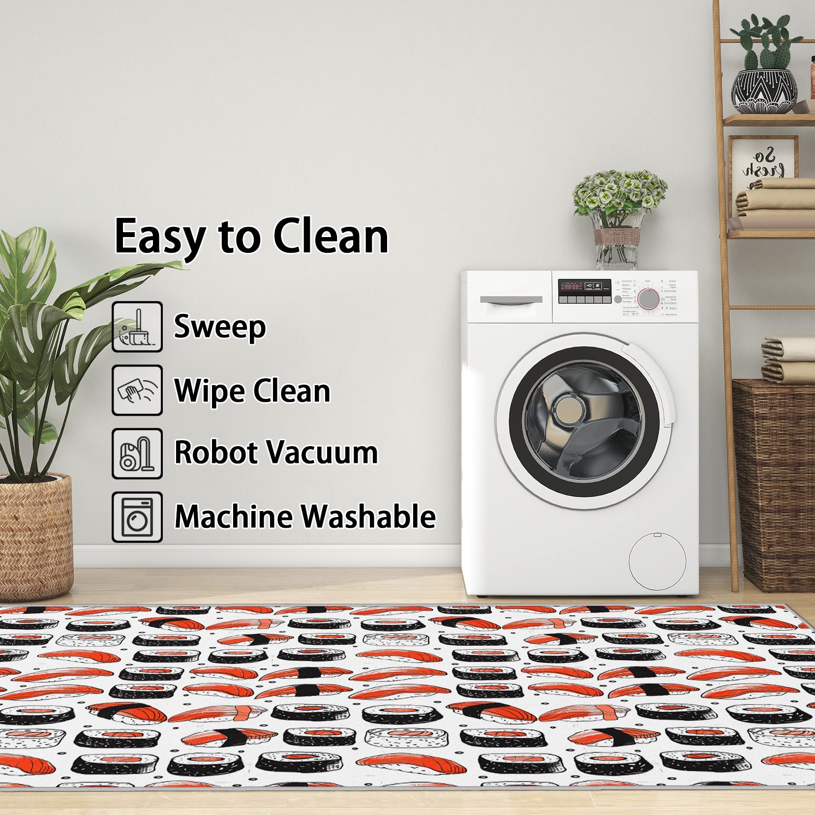 Amazon.com: Generic 5x7 Rug, Sushi Rug Washable Non Slip Soft for