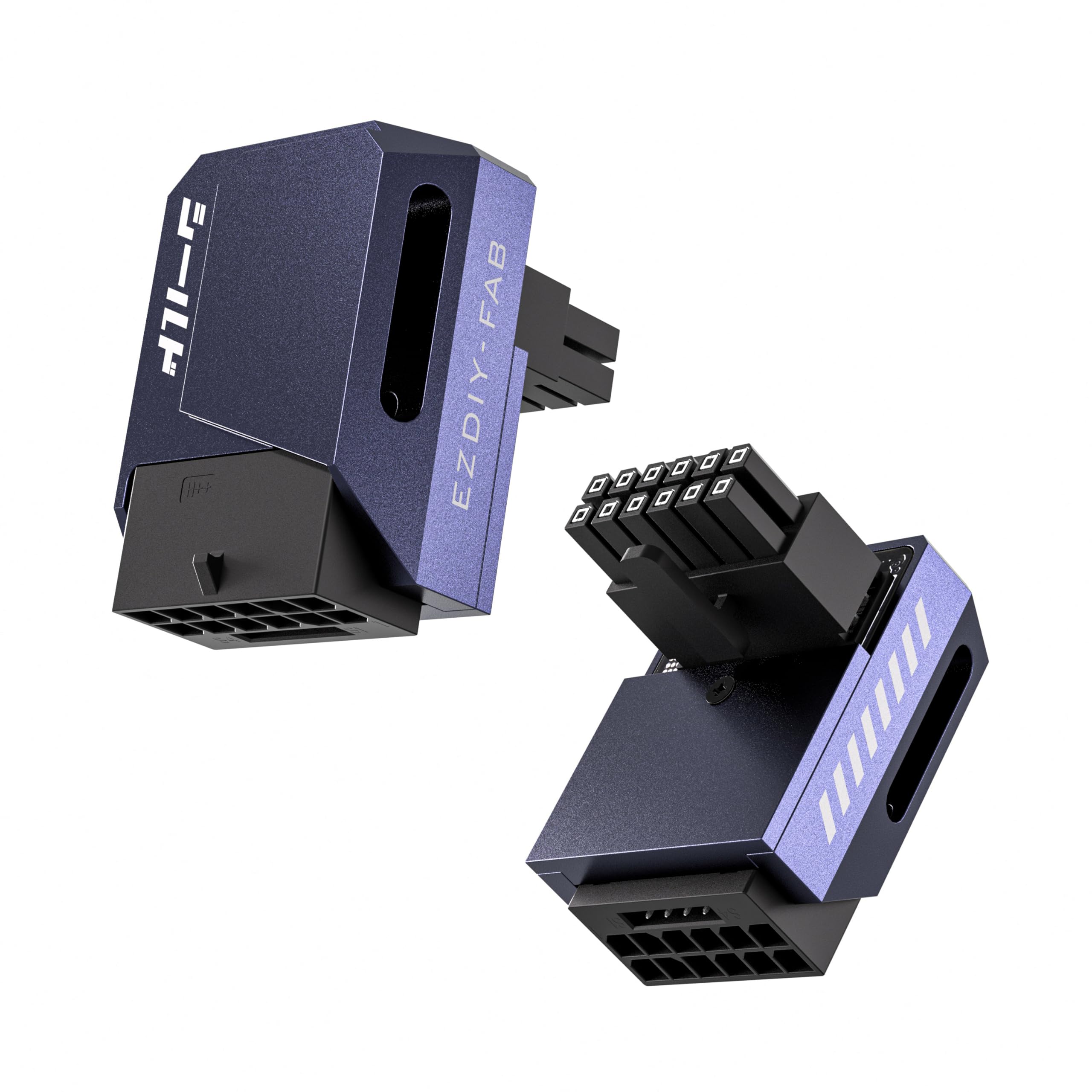 EZDIY-FAB PCIe 5.1 Adapter - 600W 12+4pin,16pin 12VHPWR GPU Power Connector,12V-2x6 GPU Adapter,90 Degree Right Angle - Compatible with RTX 3090Ti, 4070Ti, 4080, 4090 GPU - RVS Type, Purple, 1 Pack