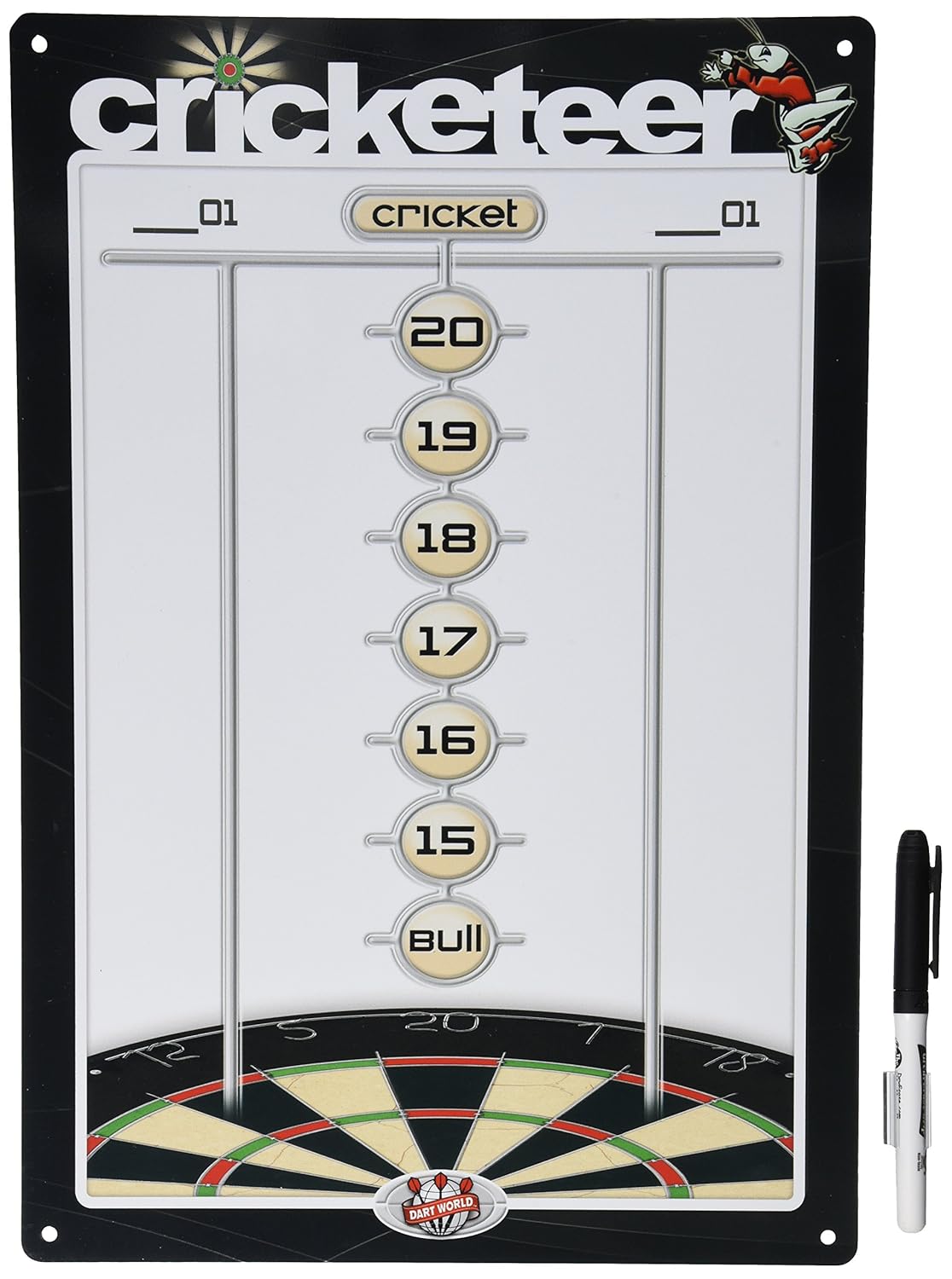 Buy Dart World Cricketer Dry Erase Dart Scoreboard (Medium) Online at