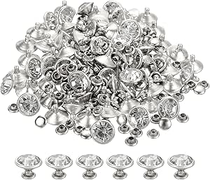 Amazon.com: uxcell 200Pcs Silver Rhinestone Rivets, 11.5mm/0.45 ...