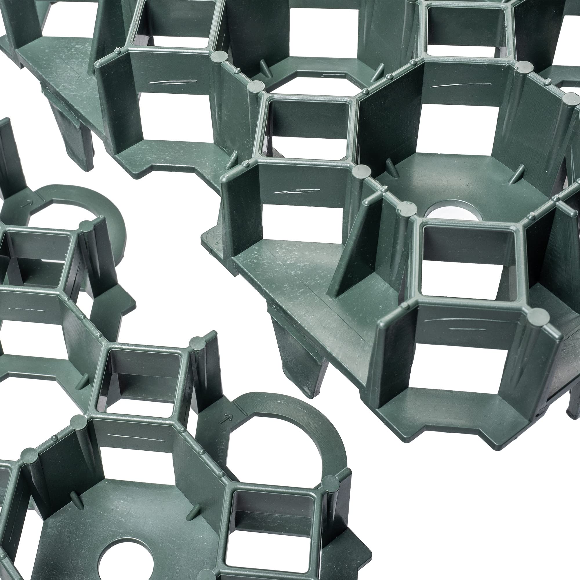 Kadax Lawn Grille fatta di plastica, 50x50 cm, 2,5 m˛, griglia di protezione da prato, nidovi prato con aree ancoraggio, pannelli della griglia prato (verde, quadrato, 10 pezzi)