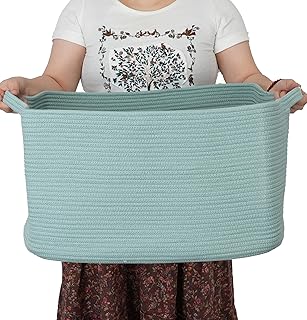 Large Rectangle Blankets Basket Living Room 22