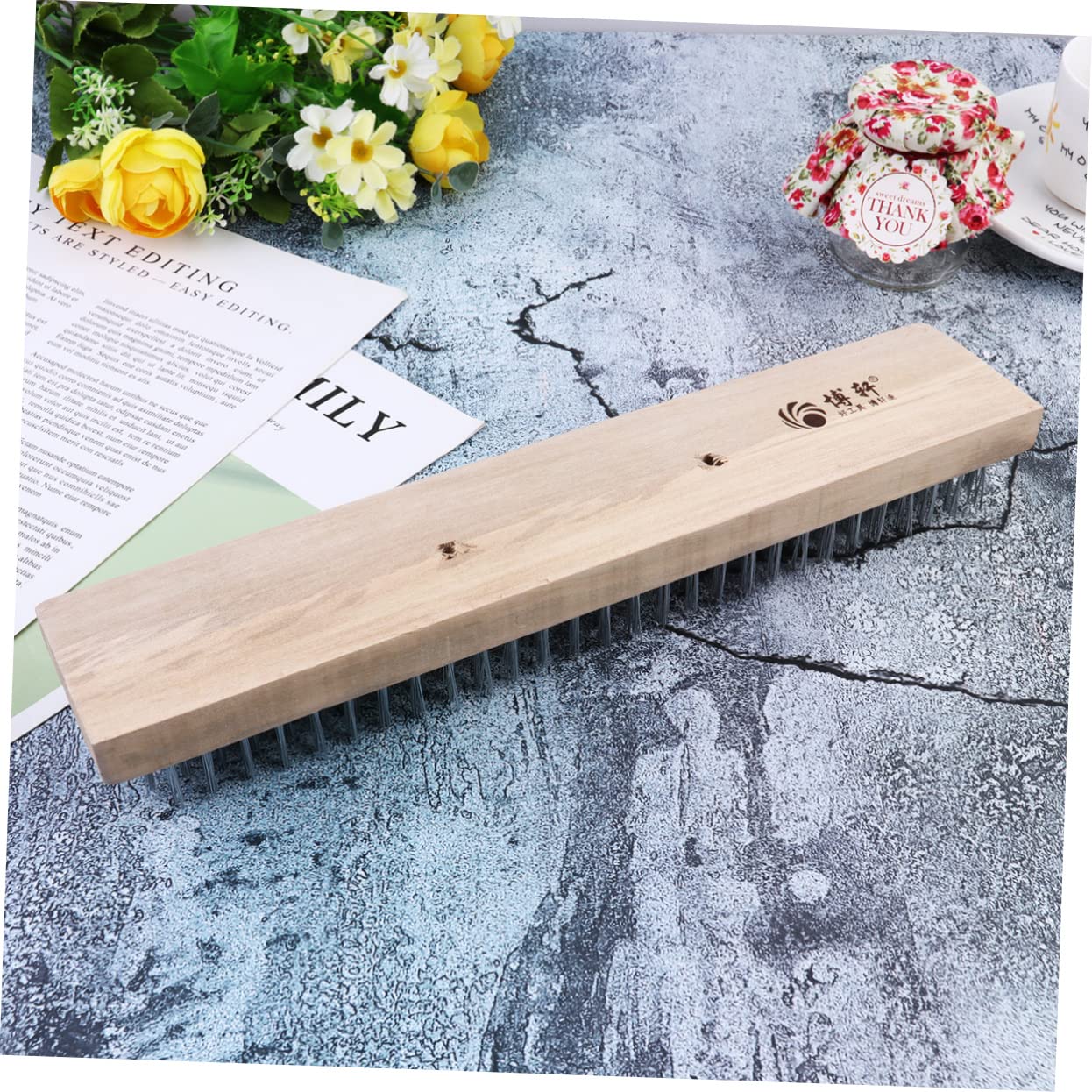 GOOHOCHY Steel Wire Brush for Pc Cleaning 1 Pc Derusting Brush for Moss and Rust Removal