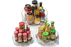 3 Pack Lazy Susan Turntable Organizer for Cabinet