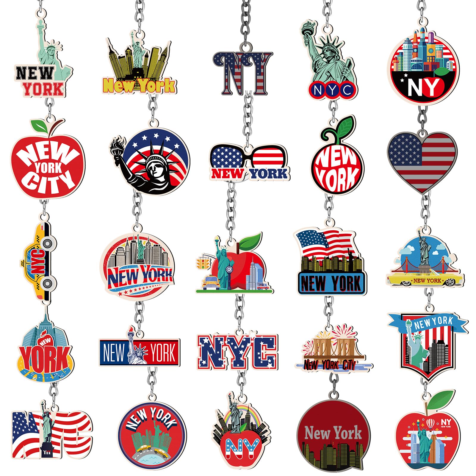 Sureio 25 Pcs Keychain Metal Keyrings Gifts Bulk