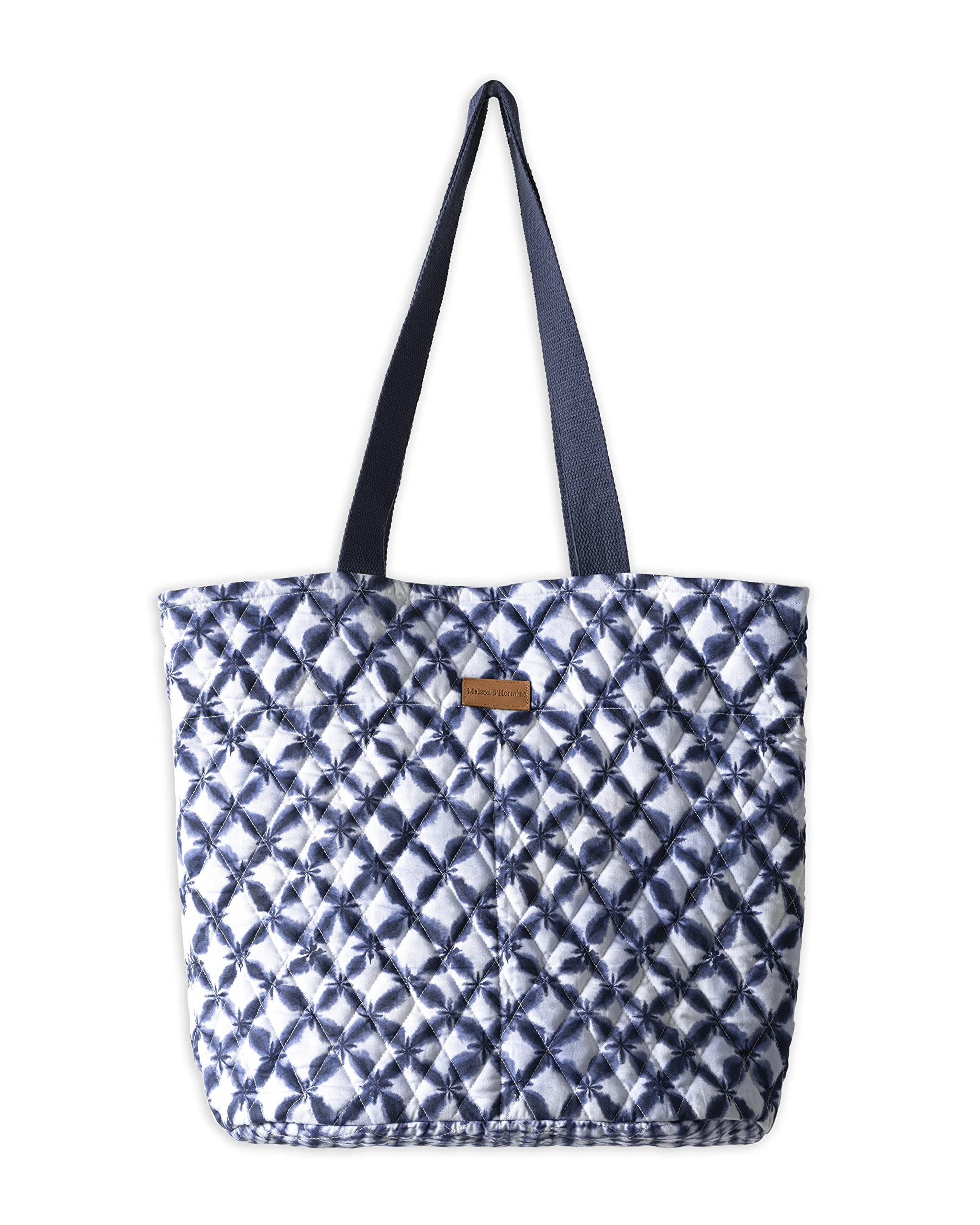 Maison d' Hermine Shopping Bags Cotton Quilted Tote Bag Zipper Pockets Small Pouch Reusable Grocery Bag Easter Gifts