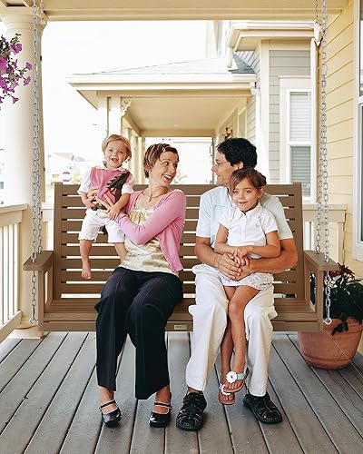 Miniatura 6 de YEFU Columpio colgante para porche al aire libre banco de columpio de patio de 2 asientos, silla con columpios para todo tipo de clima con cadenas