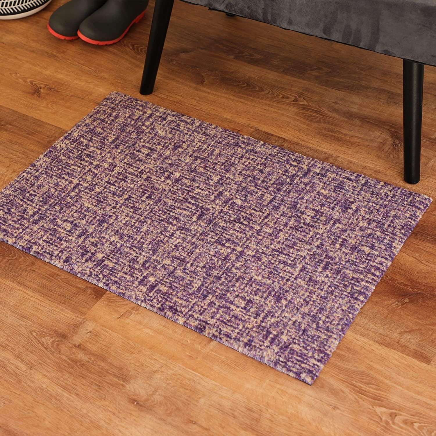 Bungalow Flooring Static ColorStar Door Mat, 2' x 3', Made in USA, Machine Washable, Durable and Decorative, Eco-Friendly Welcome Mat, Skid Resistant, Plum